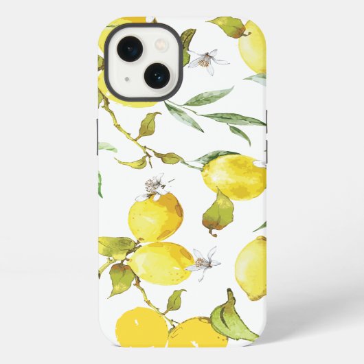 ウォーターカラーレモンパターン iPhoneケース (裏面)