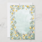 ウォーターカラーレモンピーコックスグリーンブライダルシャワー 招待状 (裏面)