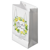 ウォーターカラーレモンフラムスリースブライダルシャワー スモールペーパーバッグ (正面アングル)