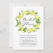 ウォーターカラーレモンフラムスリースブライダルシャワー 招待状 (正面)