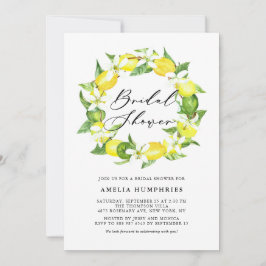 ウォーターカラーレモンフラムスリースブライダルシャワー 招待状