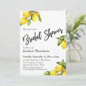 ウォーターカラーレモンブライダルシャワータイポグラフィ 招待状 (スタンド正面)