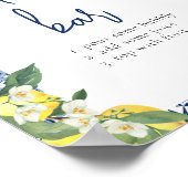 ウォーターカラーレモンブライダルシャワーミモザバー ポスター (角)