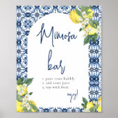 ウォーターカラーレモンブライダルシャワーミモザバー ポスター (正面)