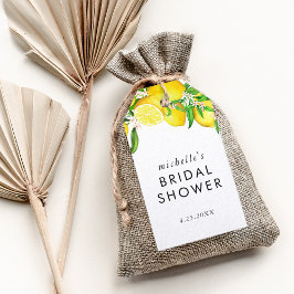 ウォーターカラーレモンブライダルシャワー ギフトタグ