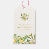 ウォーターカラーレモンブライダルシャワー ギフトタグ (正面)