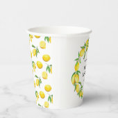 ウォーターカラーレモンブライダルシャワー 紙コップ (右)