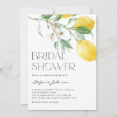 ウォーターカラーレモンブーケサマーブライダルシャワー 招待状 (正面)