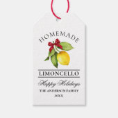 ウォーターカラーレモンホームメイドリモンチェロホリデイ ギフトタグ (正面)