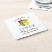 ウォーターカラーレモンホームメイドリモンチェロホリデイ ペーパーコースター (アングル)