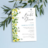 ウォーターカラーレモンボタニカルブライダルシャワー 招待状