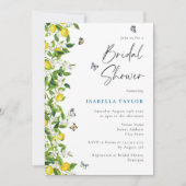 ウォーターカラーレモンボタニカルブライダルシャワー 招待状 (正面)