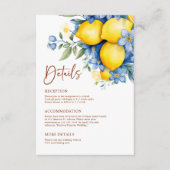 ウォーターカラーレモンボタニカル結婚ズ詳細 エンクロージャーカード (正面)