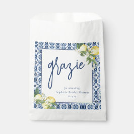 ウォーターカラーレモンポジターノブライダルシャワー フェイバーバッグ