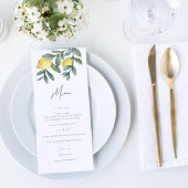 ウォーターカラーレモンメインスクイーズブライダルシャワー メニュー