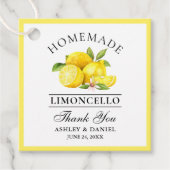 ウォーターカラーレモンリモンチェロ感謝していスクエア フェイバータグ (正面)