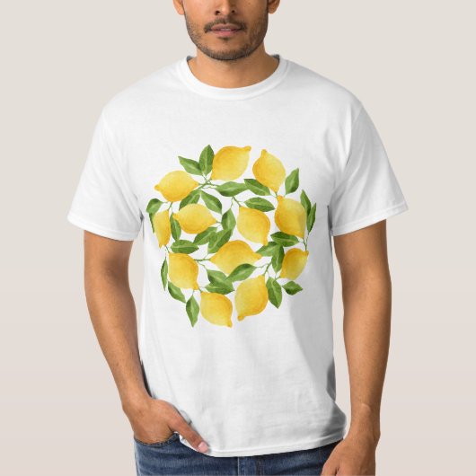 ウォーターカラーレモンリース Tシャツ (正面)