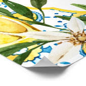 ウォーターカラーレモン地中海のブライダルブランチ ポスター (角)