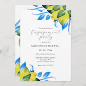 ウォーターカラーレモン婚約パーティ 招待状 (正面/裏面)