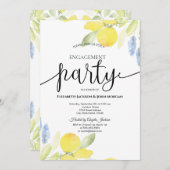 ウォーターカラーレモン婚約 招待状 (正面/裏面)
