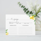 ウォーターカラーレモン柑橘系レシピカード (スタンド正面)