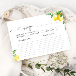 ウォーターカラーレモン柑橘系レシピカード