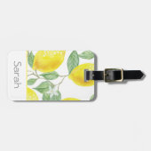 ウォーターカラーレモン葉トラベルホリデー ラゲッジタグ (正面横)