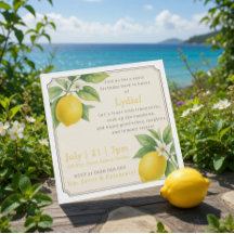 ウォーターカラーレモン誕生日招待状