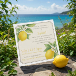 ウォーターカラーレモン誕生日招待状 招待状