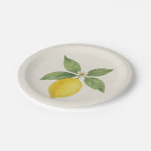 ウォーターカラーレモン誕生日 ペーパープレート (アングル)