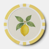 ウォーターカラーレモン誕生日 ポーカーチップ (正面)