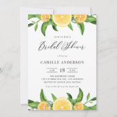 ウォーターカラーレモン&オレンジサマーブライダルシャワー 招待状 (正面)