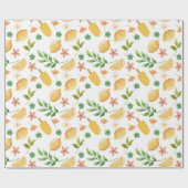 ウォーターカラーレモン&サマーポスティクル ラッピングペーパー (フラット)