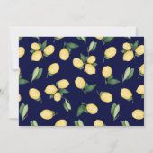 ウォーターカラーレモン&ネイビーブライダルシャワーアドバイスカード 招待状 (裏面)