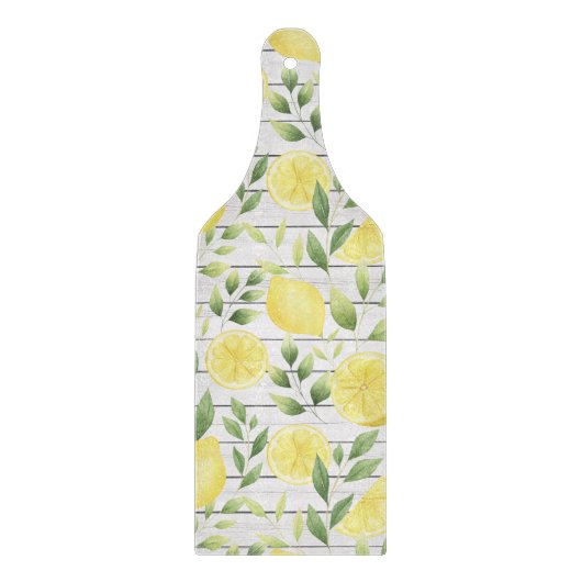 ウォーターカラーレモン&バーンウッド カッティングボード (正面)
