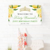 ウォーターカラーレモン&フラワーウェルカムバースデーパーティー 横断幕 (インサイチュ)