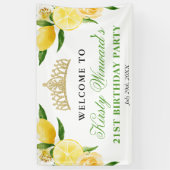 ウォーターカラーレモン&フラワーウェルカムバースデーパーティー 横断幕 (縦)