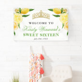 ウォーターカラーレモン&フラワーウェルカムSweet sixteen 横断幕 (インサイチュ)