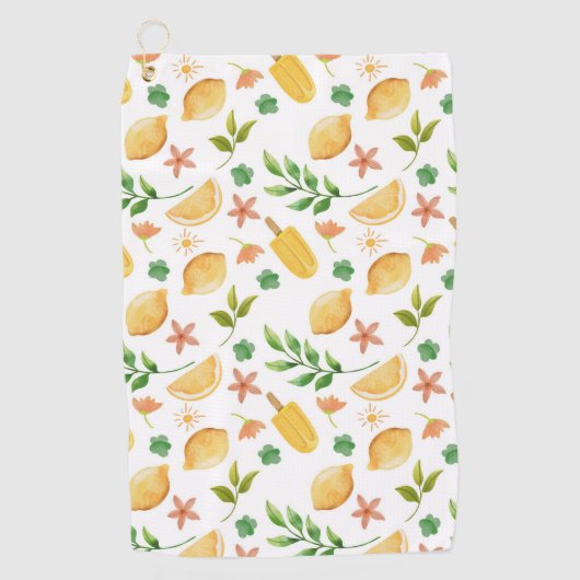 ウォーターカラーレモン&ポプシクル ゴルフタオル (正面)