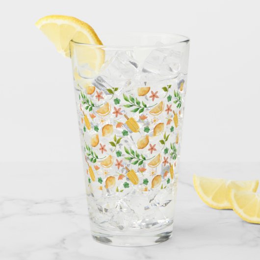 ウォーターカラーレモン&ポプシクル タンブラーグラス (アイス正面)
