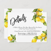 ウォーターカラーレモ結婚ンス詳細タイポグラフィ セーブザデート (正面/裏面)
