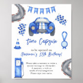 ウォーターカラーレースカー タイムカプセル 1歳の誕生日 ポスター (正面)