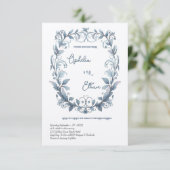 ウォーターカラーロココフローラリース結婚式招待状 招待状 (スタンド正面)