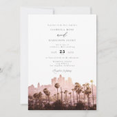 ウォーターカラーロサンゼルス·カ結婚リフォルニア市 招待状 (正面)