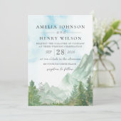 ウォーターカラーロッキーマウンテン結婚式招待状 招待状 (スタンド正面)