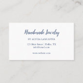 ウォーターカラーロックズコーラル&ブルージュエリーデザイナー 名刺 (裏面)