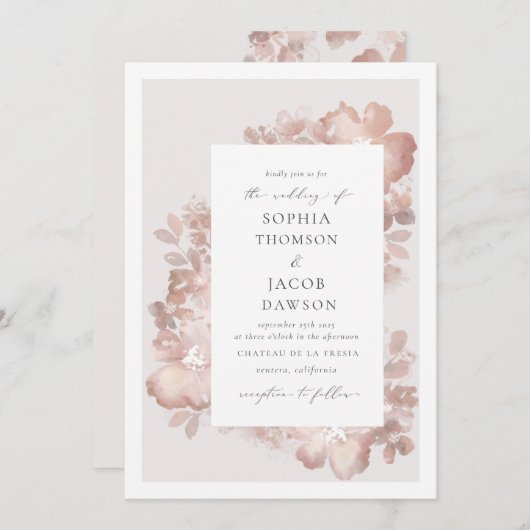 ウォーターカラーロマンス招待状 招待状 (正面/裏面)