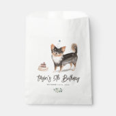 ウォーターカラーロングヘアチワホアドッグ誕生日 フェイバーバッグ (正面)