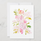 ウォーターカラーローズブーケベビーシャワー招待状 招待状 (裏面)