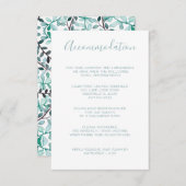 ウォーターカラーローレルモノグラムの宿泊カード エンクロージャーカード (正面/裏面)